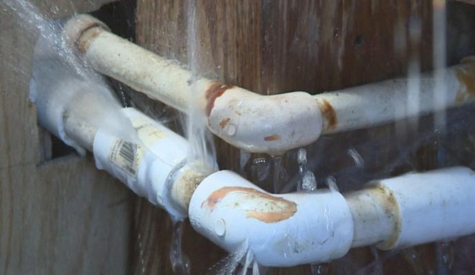 water damage emergency pipe leak flooding